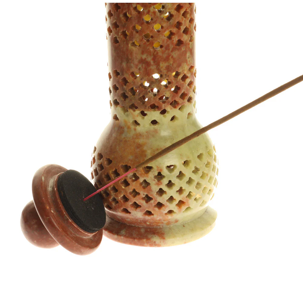 Incense Burner -  Soapstone Tower Genie Jali - Image 4
