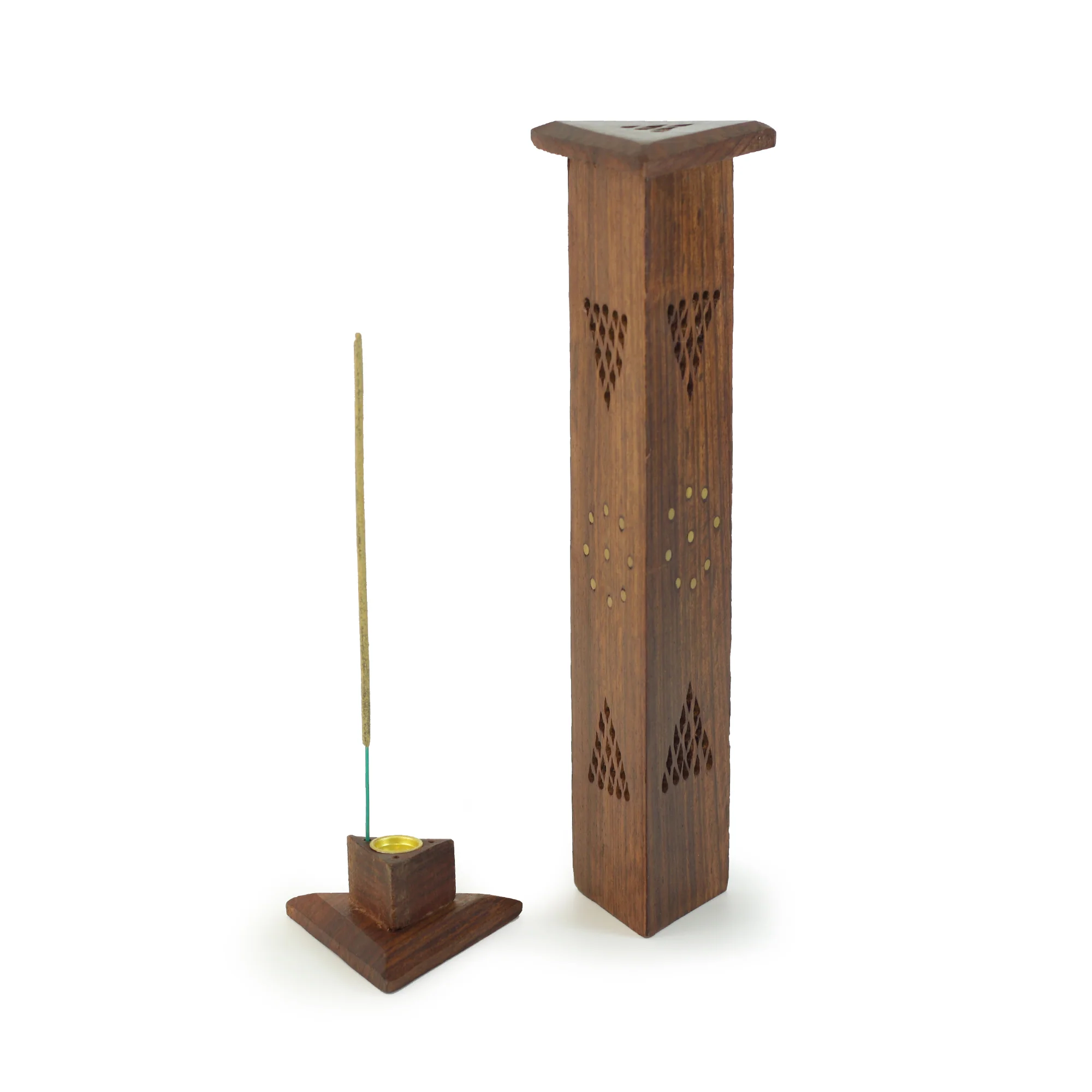 Incense Burner - Wooden Triangle Tower - Image 3