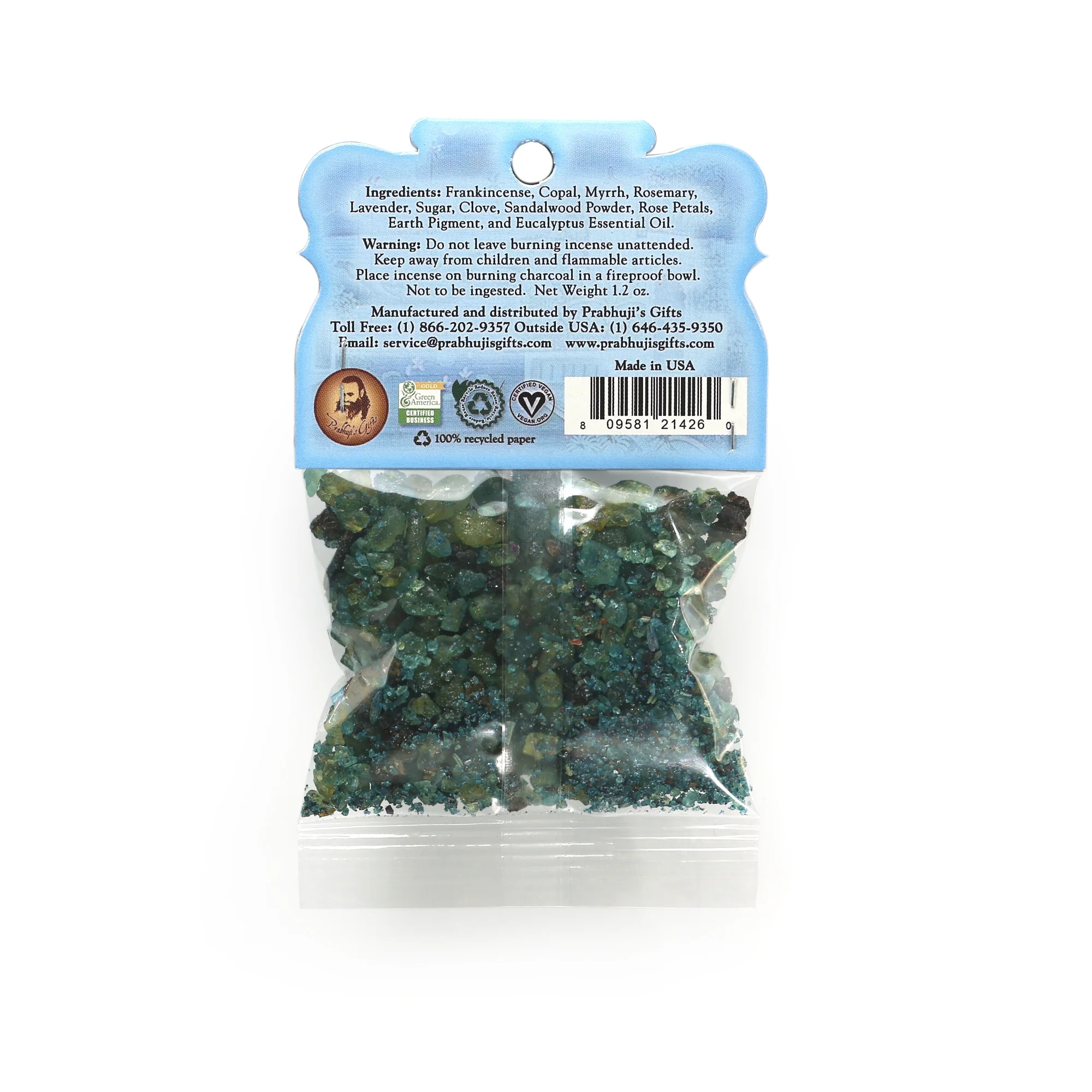 Resin Incense Throat Chakra Vishuddha - Communication and Responsibility - 1.2oz bag - Image 2