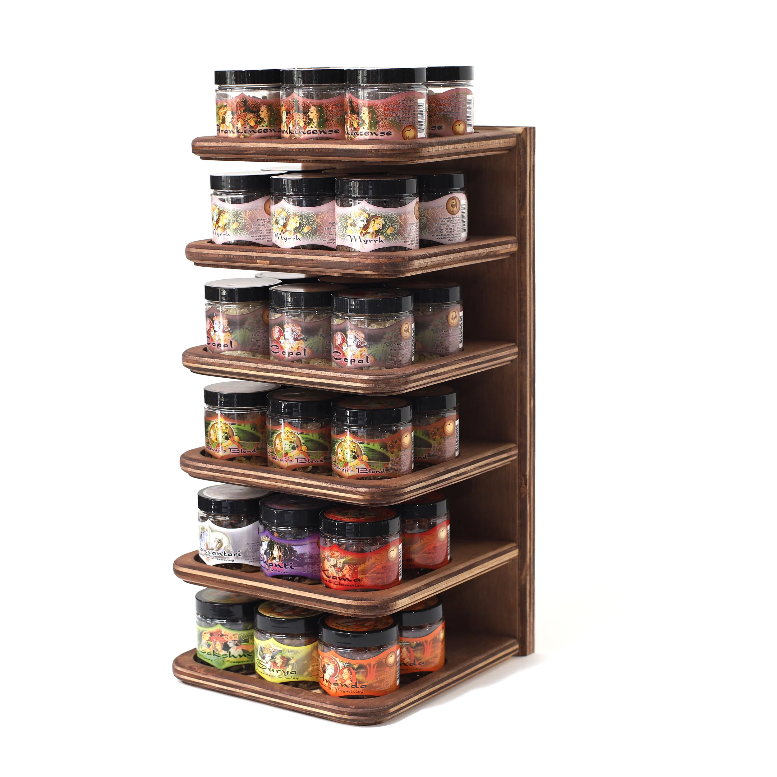 Wholesale Opening Bundle - Herbal Resin Incense - Display Rack with Basic and Intention Lines 2.4 oz (68g) Jars - 36 Packs