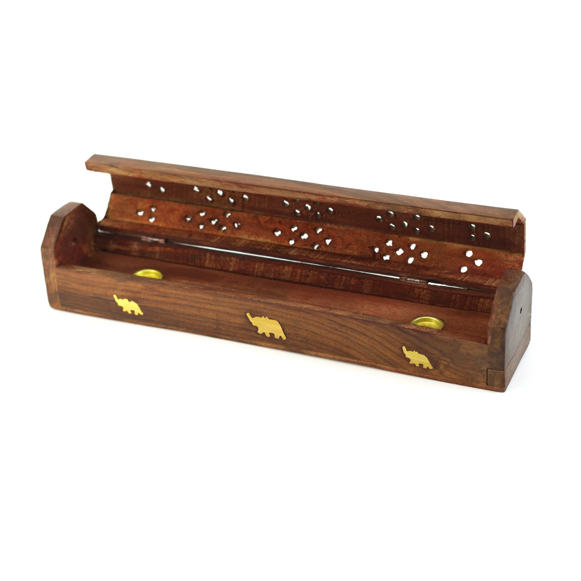 Incense Burner - Wooden Box with Storage - Elephant - Image 3