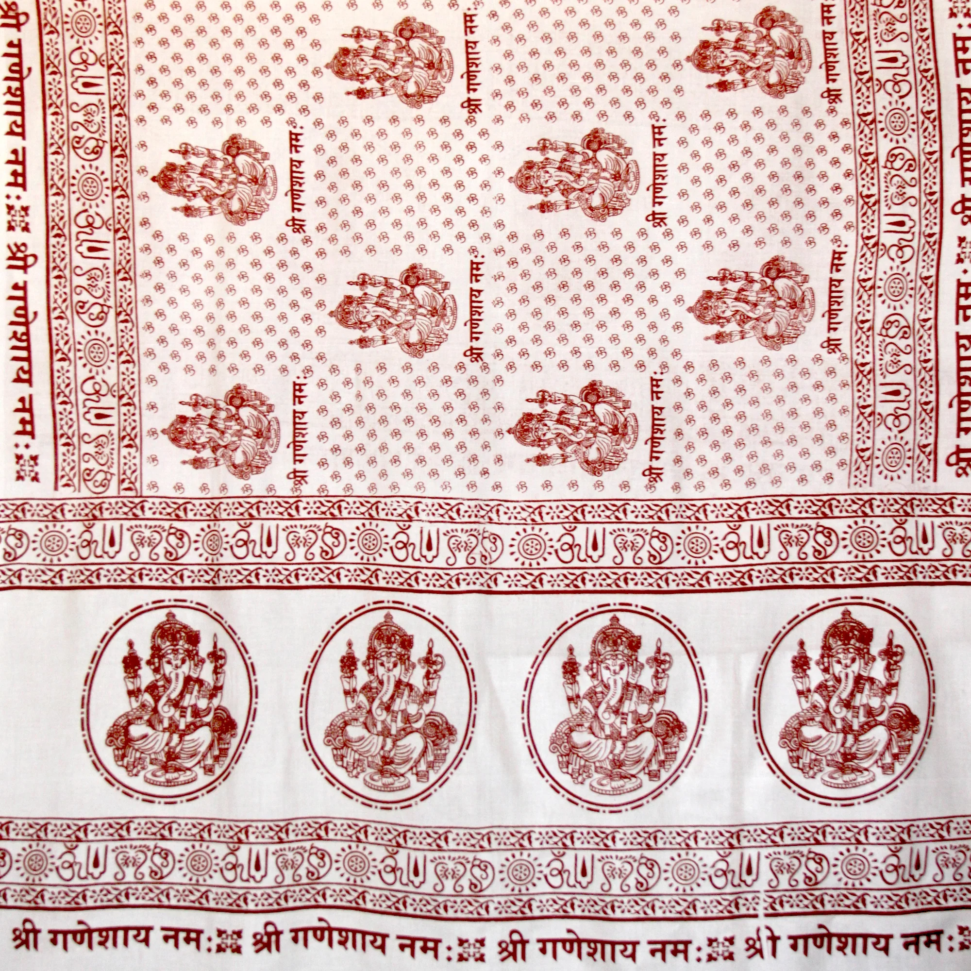 Meditation Yoga Prayer Shawl - Ganesh - White Large - Image 3