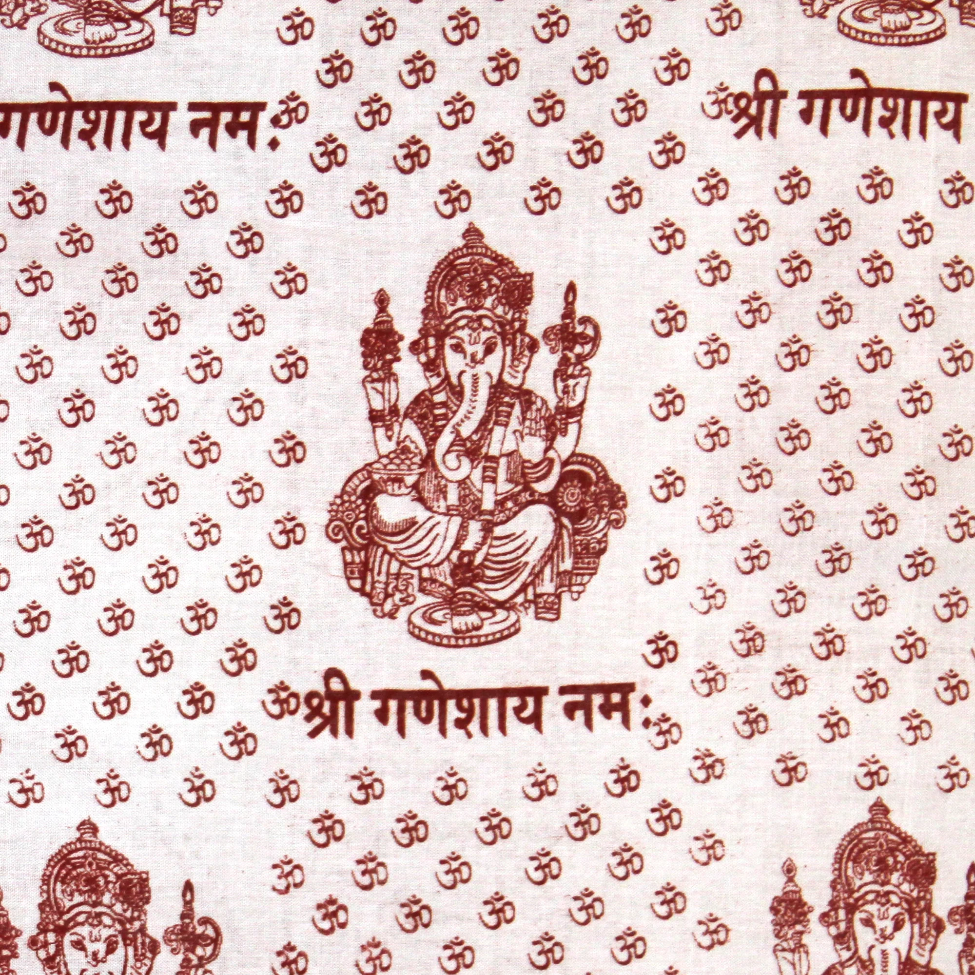 Meditation Yoga Prayer Shawl - Ganesh - White Large - Image 4